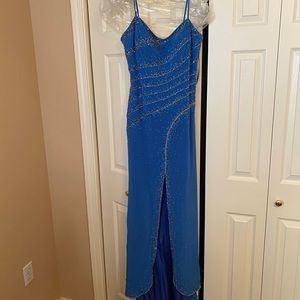 Blue evening gown